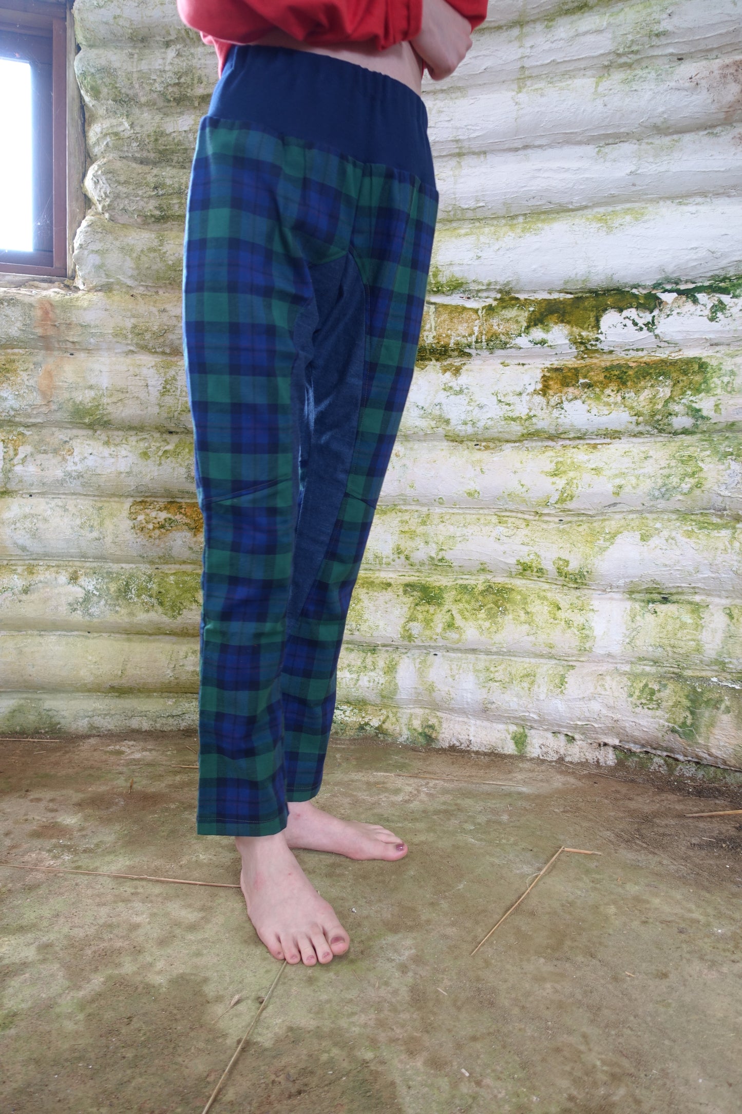 切替check pants gn