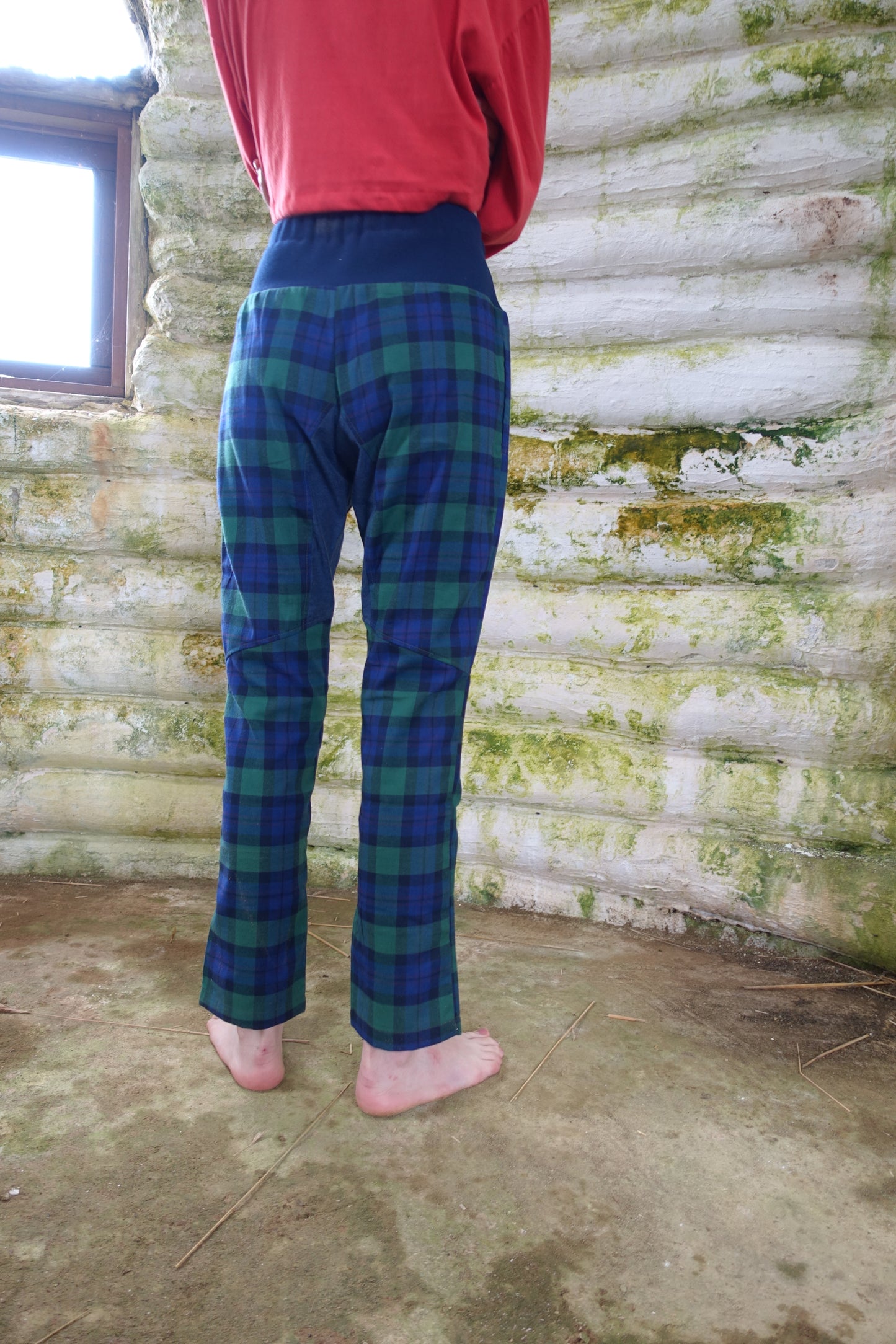 切替check pants gn