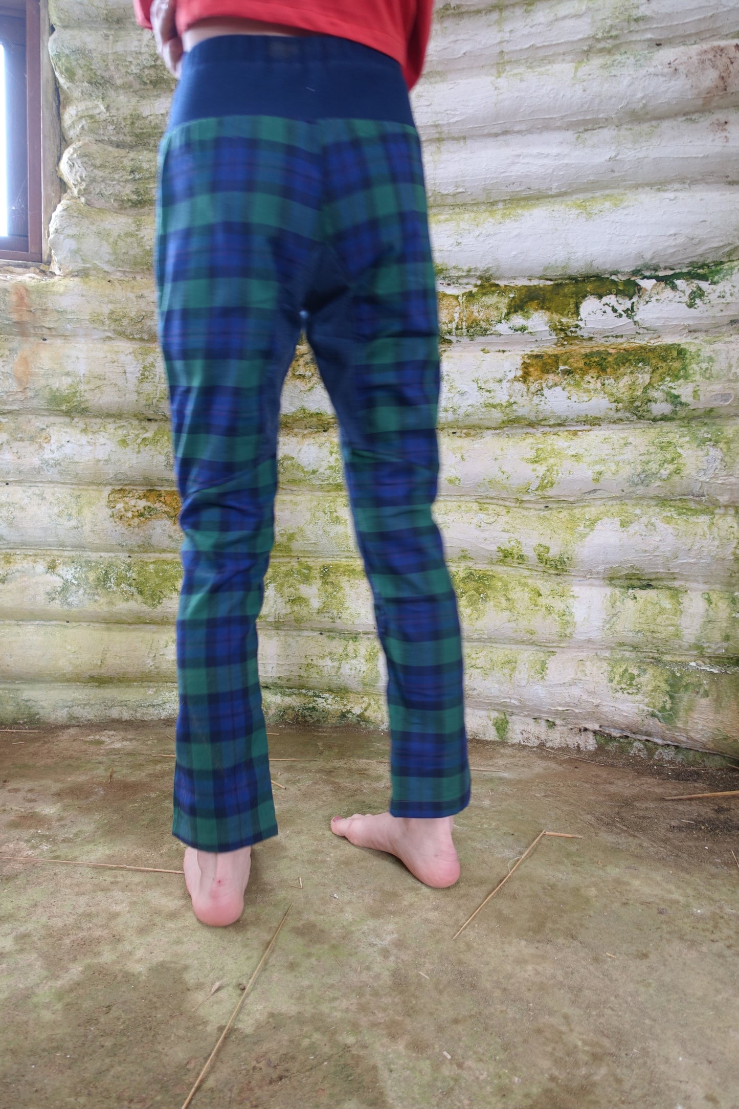 切替check pants gn