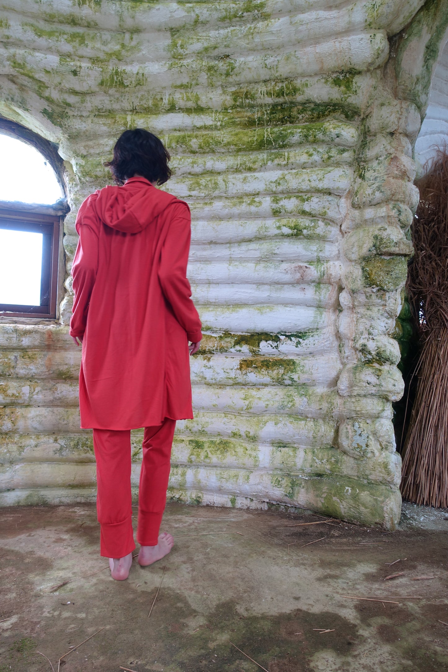 hood vest　 red